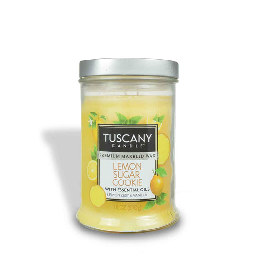 Langley Empire Candle Tuscany, Mottled, Bronze Lid, 18-Ounce, Lemon Sugar Cookie, Yellow (55896)