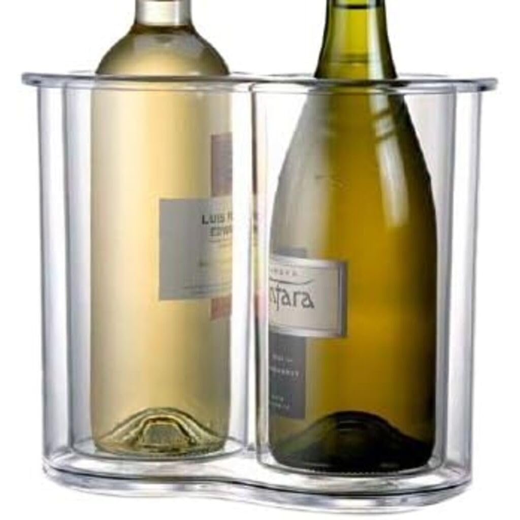 Prodyne Twin-Chill 2 Bottle Icelesss Wine Cooler, Clear