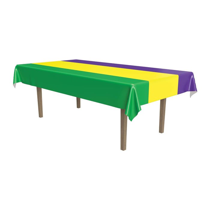 Beistle Tablecloth, 3 Piece, Green/Yellow/Purple