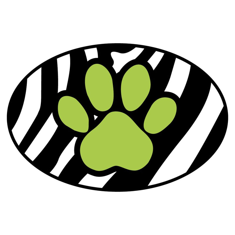 Imagine This Oval Magnet, Zebra Paw, Green