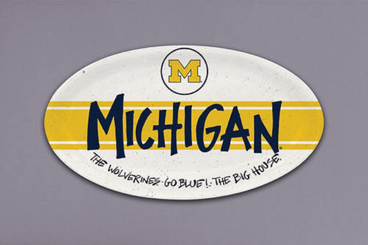 Magnolia Lane Michigan University Plate, Melamine, Oval