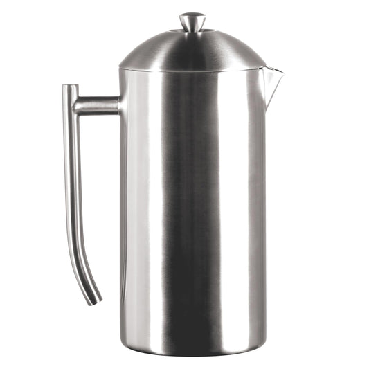 Frieling Double-Walled Stainless-Steel French Press Coffee Maker, Brushed, 44 Ounces