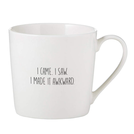 Creative Brands Santa Barbara Design Studio SIPS Drinkware Bone China Cafe Mug/Coffee Cup, 14 oz, Made It Awkward