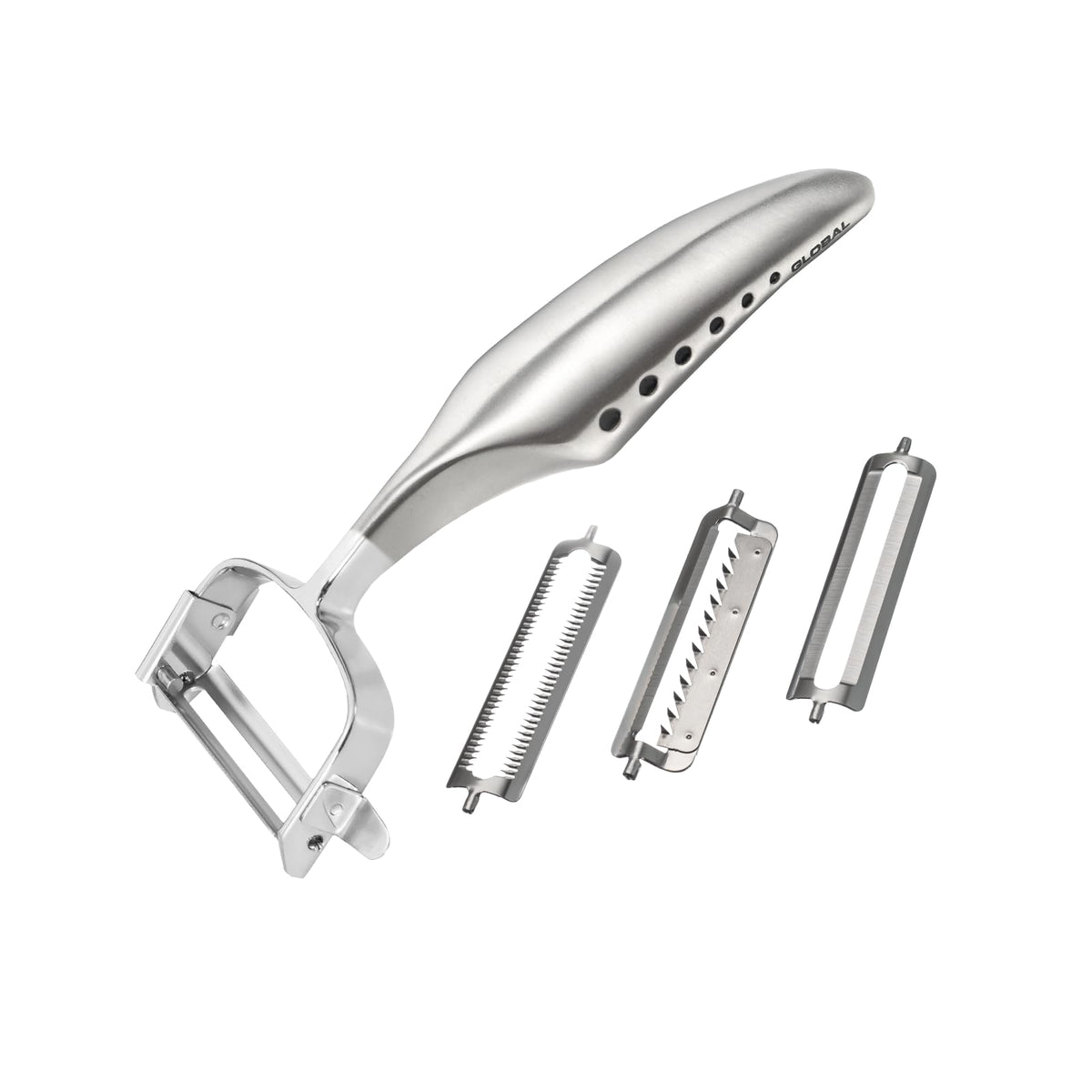 Global Bladed Food Peeler, Medium, Silver