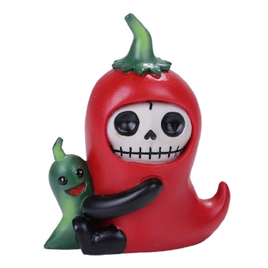 Pacific Trading SUMMIT COLLECTION Furrybones Chilito Signature Skeleton in Hot Chili Pepper Costume with Small Pepper Friend