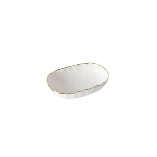 Pampa Bay Dishware Bowl, Small, White and Gold