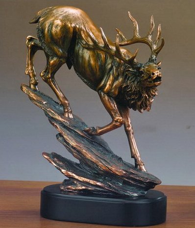 Proud Elk Statue - Bronze Finish Figurine