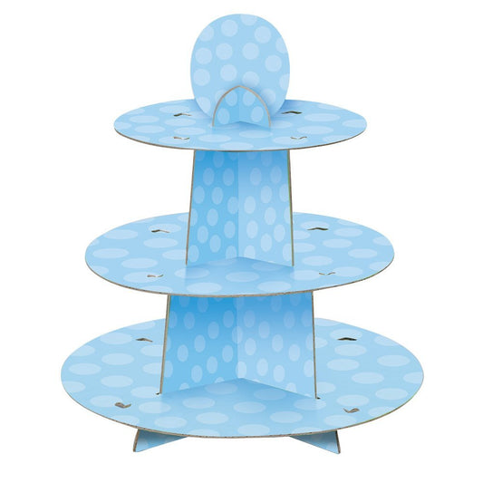 Unique Industries Light Blue Cardboard Cupcake Stand, 1ct
