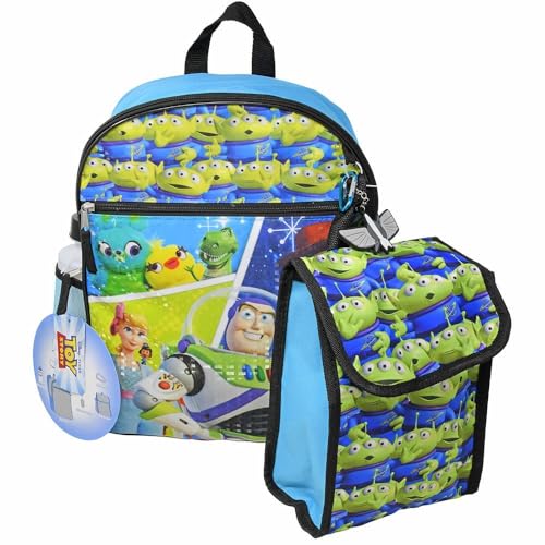 Disney Buzz Lightyear 16" Backpack 5pc Set with Lunch Kit, Bottle, Keychain & Carabiner