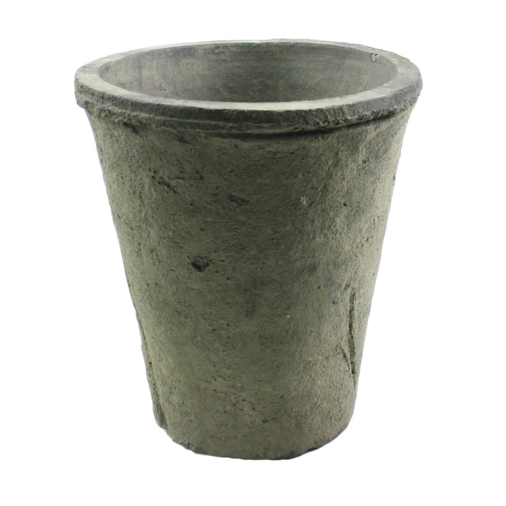 HomArt Rustic Terra Cotta Rose Pot, Small, Moss Grey, 1-Count