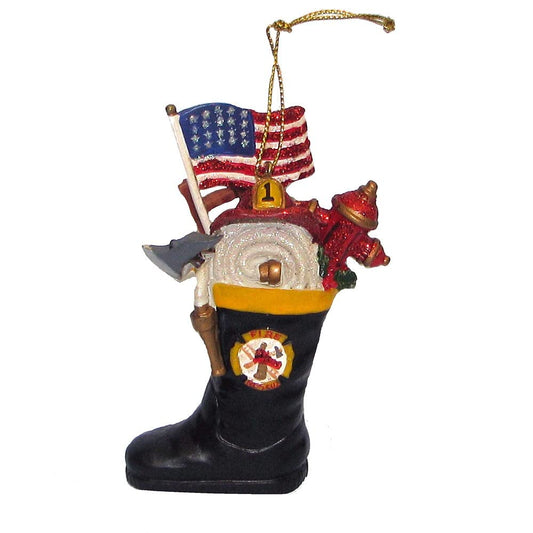 Kurt Adler 1 X FIREMAN BOOT ORNAMENT - Christmas Ornament