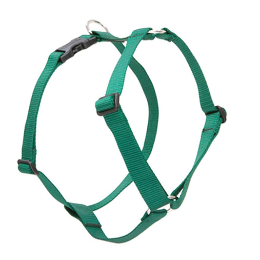 Lupine Pet Basics 3/4" Green 14-24" Adjustable Roman Dog Harness for Medium Dogs