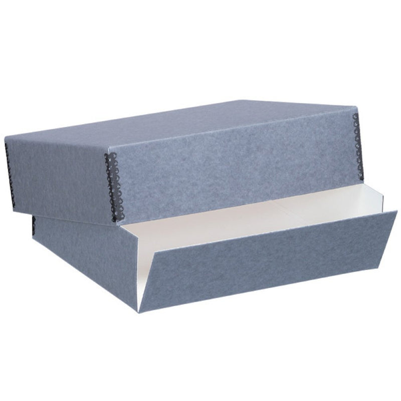 Lineco Archival 14" x 18" Print Storage Box, Drop Front Design, 14" x 18" x 3", Exterior Color: Blue / Gray Custom LIN-733-0014