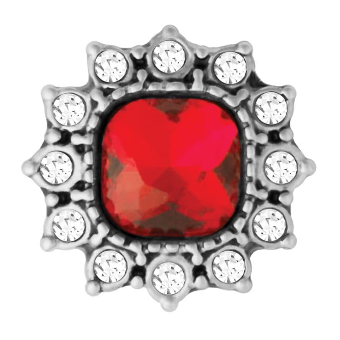 Ginger Snaps Petites Johanna, 12 Millimeter, Red, Rhodium Plated, Women, Jewelry and Accessories