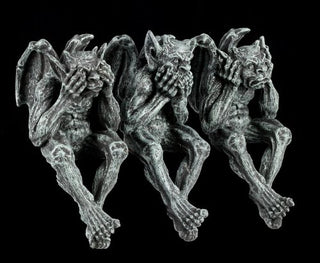 Pacific Trading PTC 5 Inch Gargoyle See, Hear, Speak No Evil Shelf Sitters Statue Figurine