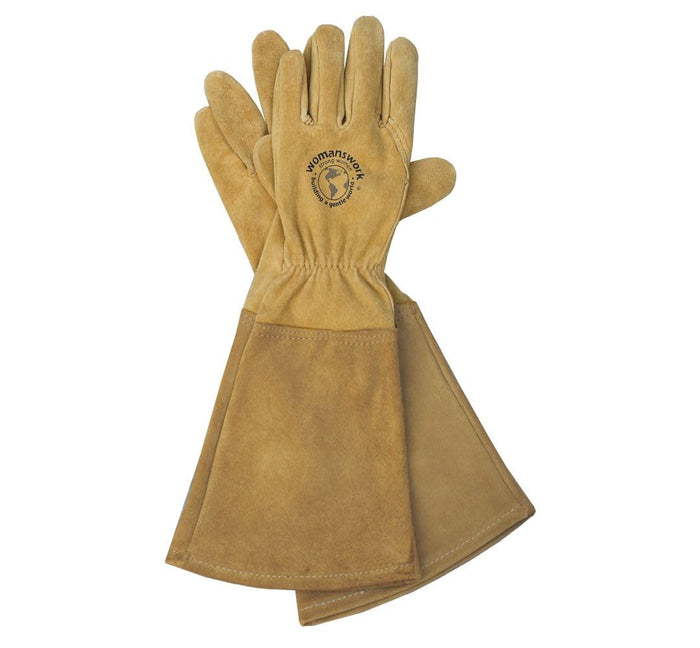 Womanswork Rose Gauntlet Leather Garden Gloves – Made in the USA Size Medium