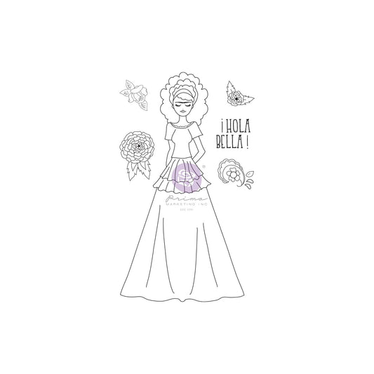 PRIMA MARKETING INC Rubber Stamp, Julie N Doll Stamp - Milagros - 6 pcs, Multico