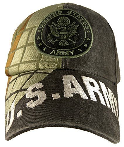 Eagle Crest U.S. Military EC6016 Cap Army Grenade Washed BLK