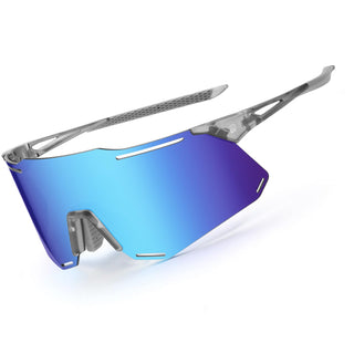 DUCO Sunglasses, common, Transparent Gray Frame Revo Blue Lens