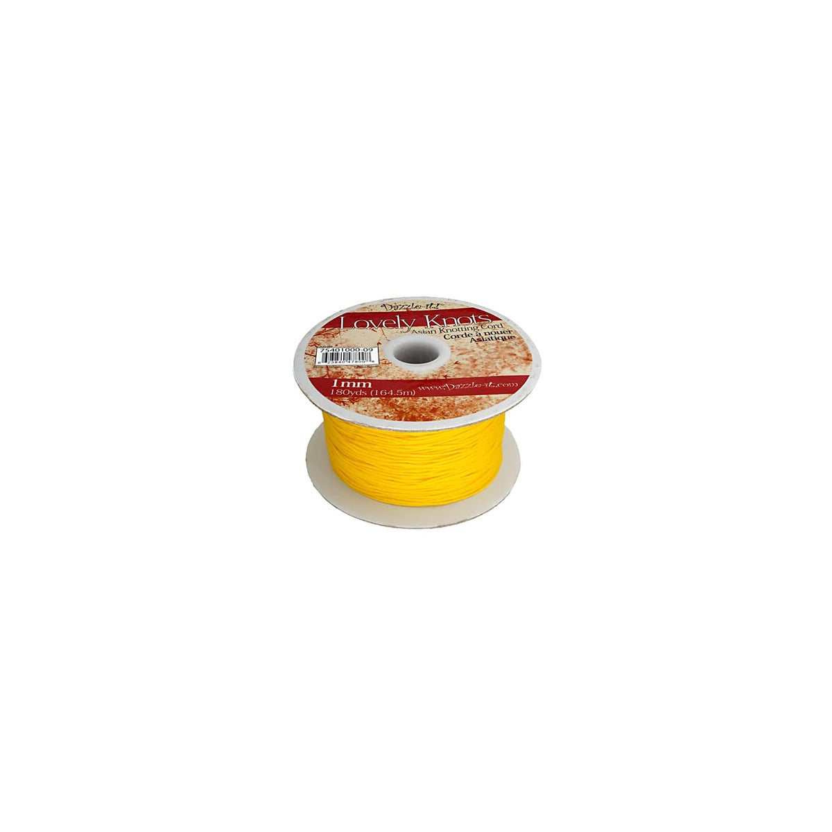 John Bead Thread Cord, 1mm x 180yds, Yellow