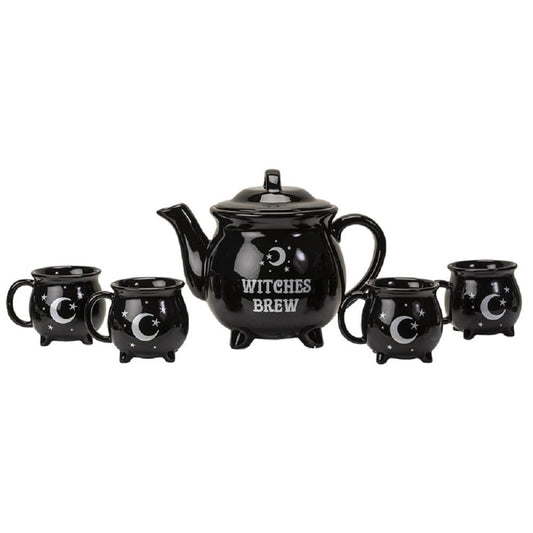 Pacific Trading Witches Brew Tea Set, 10.25-inches Height, Black, Ceramic, Kitchen, Kitchen Accessories