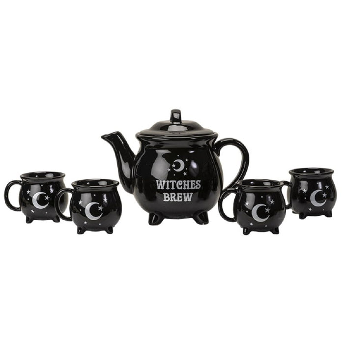 Pacific Trading Witches Brew Tea Set, 10.25-inches Height, Black, Ceramic, Kitchen, Kitchen Accessories