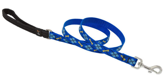 Lupine Pet Originals 3/4" Dapper Dog 4-Foot Padded Handle Leash for Medium and Larger Dogs