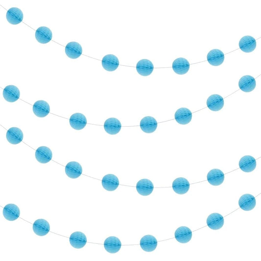 Unique Industries 7ft Light Blue Honeycomb Ball Garland