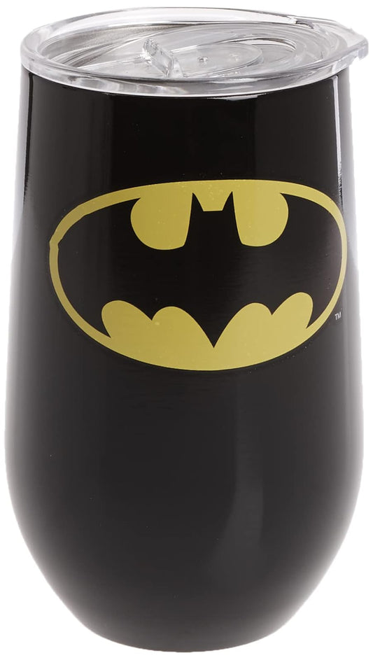 Spoontiques 16951 Batman Logo Stainless Tumbler, One Size, Black
