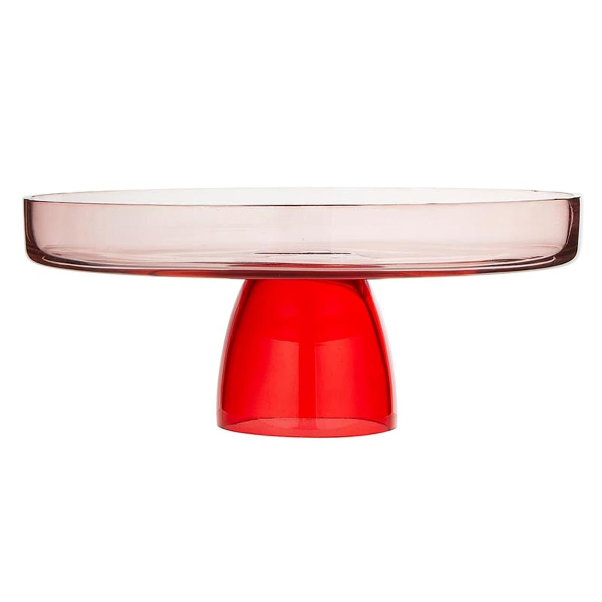 Slant Collections Tray, 9.5" Diameter, Clear/Red
