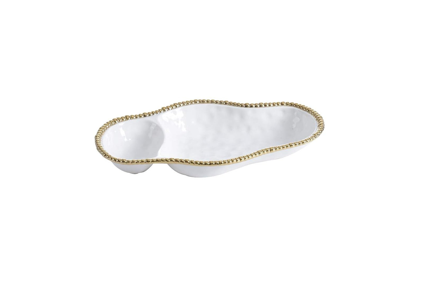 Pampa Bay Porcelain 2-Section Serving Tray Platter (Gold)