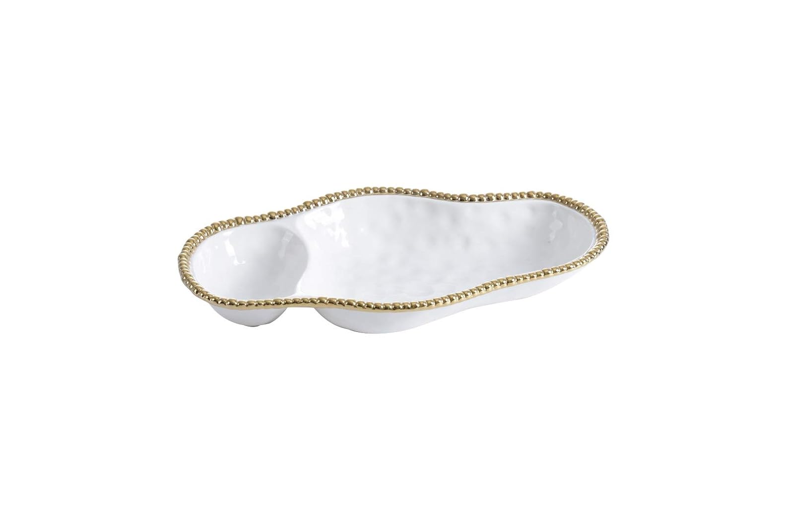 Pampa Bay Porcelain 2-Section Serving Tray Platter (Gold)