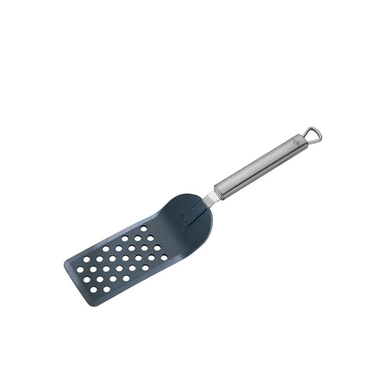 Frieling K√ºchenprofi Parma Stainless Steel/Nylon Turner, Slim Perforated, 12.5-Inch, Black