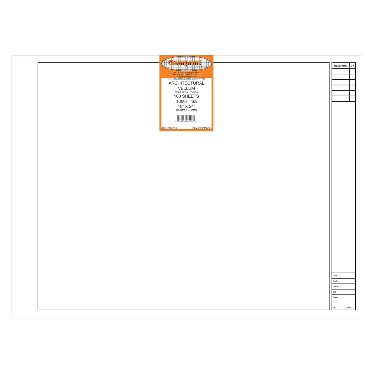 Clearprint Art Media Paper, 18 x 24 Inches/100 Sheets, Translucent White