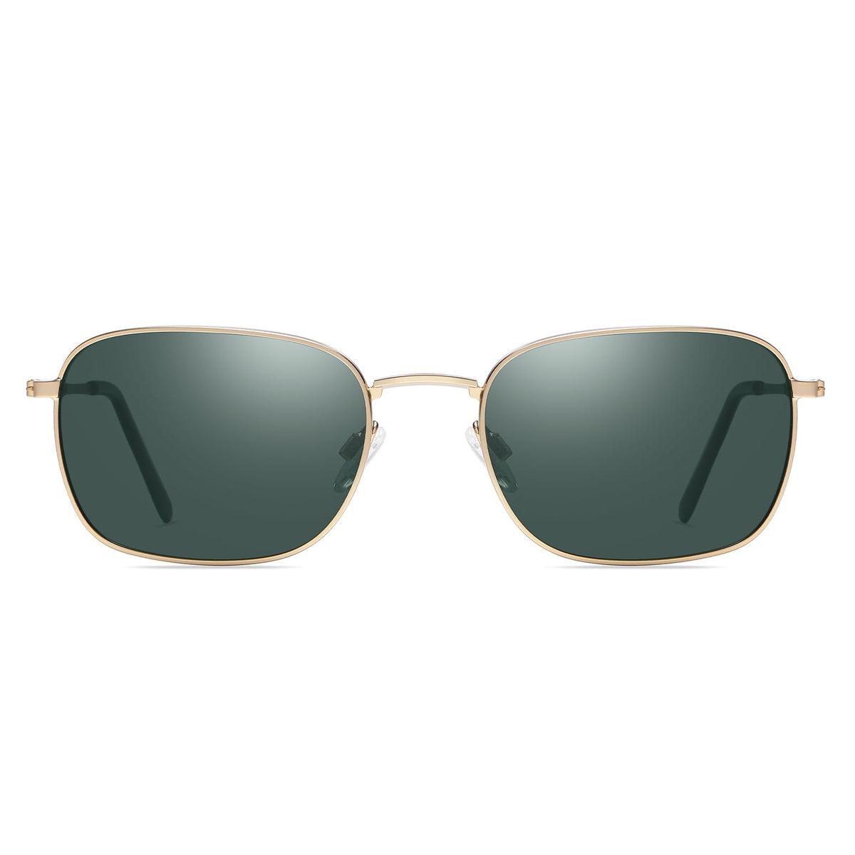 DUCO Sunglasses, Medium, Gold Frame Green Lens