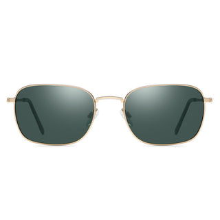 DUCO Sunglasses, Medium, Gold Frame Green Lens