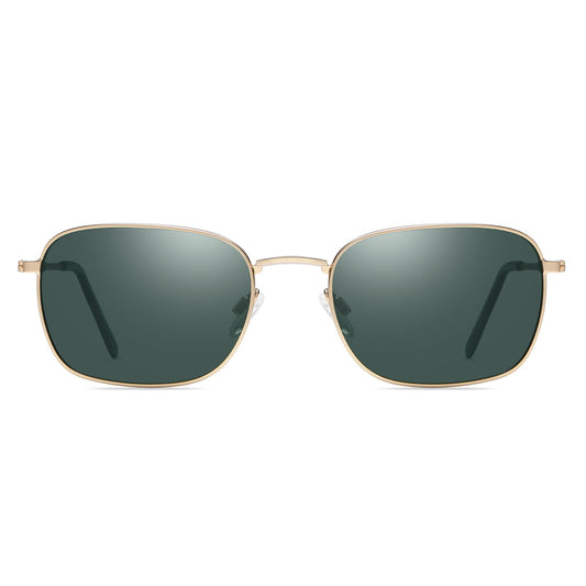 DUCO Sunglasses, Medium, Gold Frame Green Lens