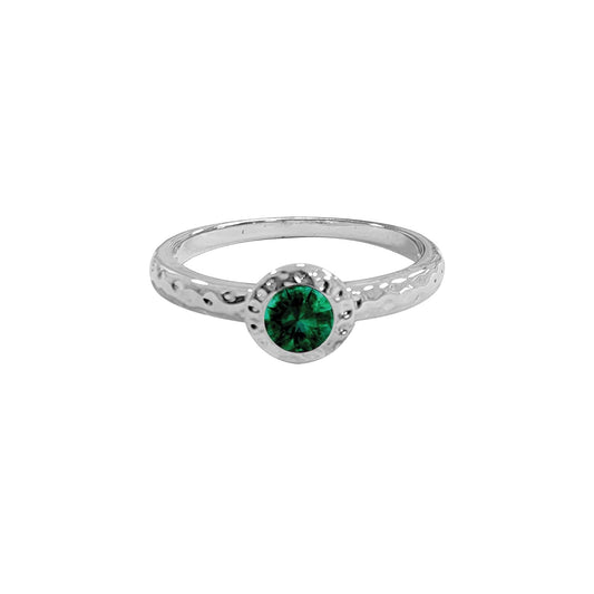 Maya J Figurine, Size 7, White Gold (Emerald)