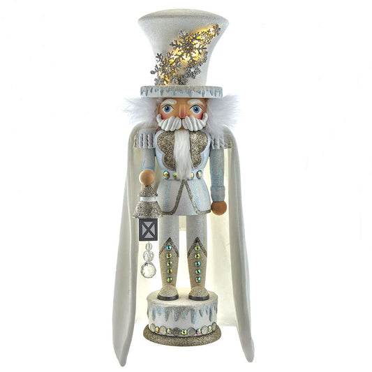 Kurt Adler Hollywood Nutcrackers Hollywood White Snowflake Soldier Battery-Operated LED Nutcracker, 18-Inch