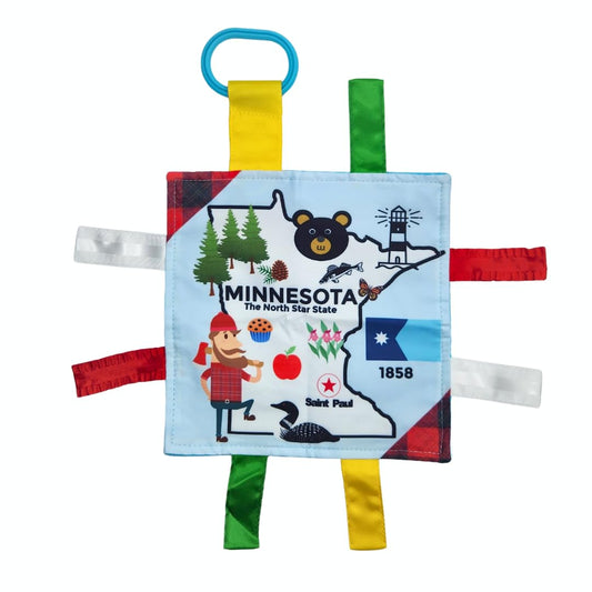 Baby Jack Minnesota Baby Tag Crinkle Me Stroller Toy Lovey for Tummy Time, Sensory Play, Traveling and Photography