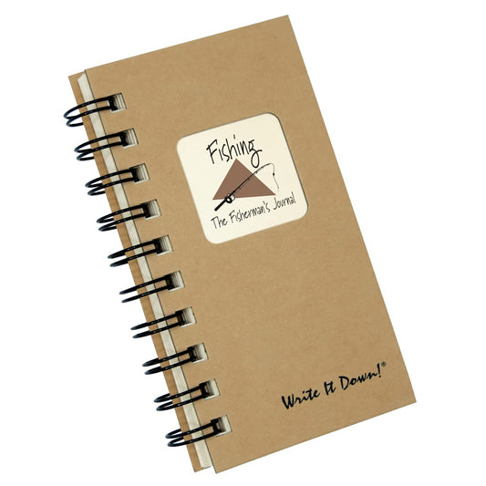 Journals Unlimited "Write it Down!" Series Guided Journal, Fishing, The Fisherman's Journal, Mini-Size 3‚Äùx5.5‚Äù, with a Kraft Hard Cover, Made of Recycled Materials