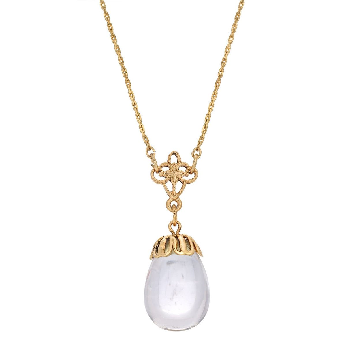 1928 Jewelry Company Necklace, 16"L x 1.57"H x 0.59"W, Crystal Clear