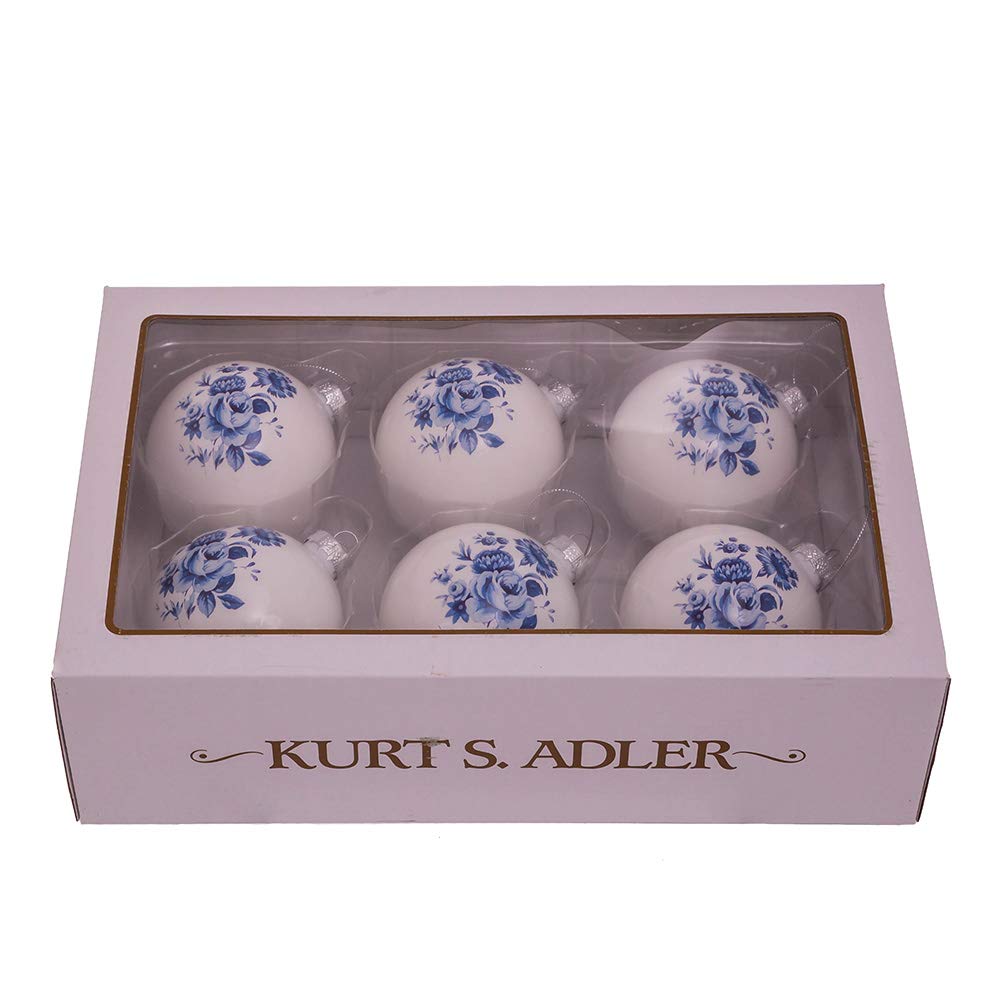 Kurt S. Adler Hanging Ornament, 80mm, Blue, White