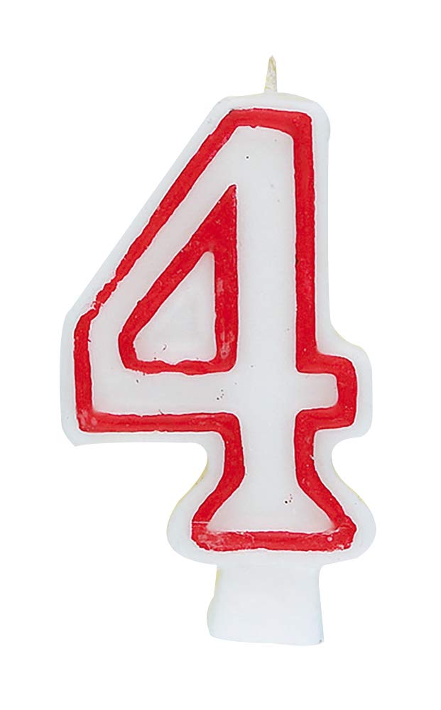 Unique Industries Number 4 Birthday Candle, 1ct