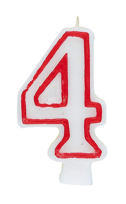 Unique Industries Number 4 Birthday Candle, 1ct