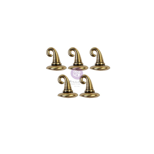 PRIMA MARKETING INC Charm, Metal Embellishments - Witch Hat - 5 pcs, Metal Embel