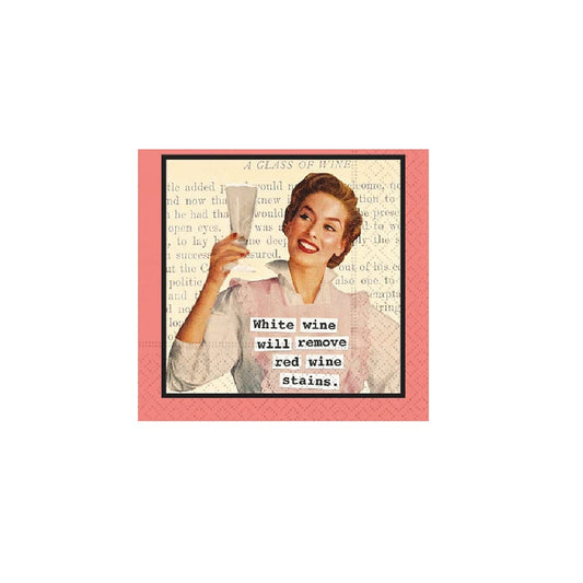Design Design 624-10270 White Wine And Red Wine Stains Beverage Napkin, Multicolor