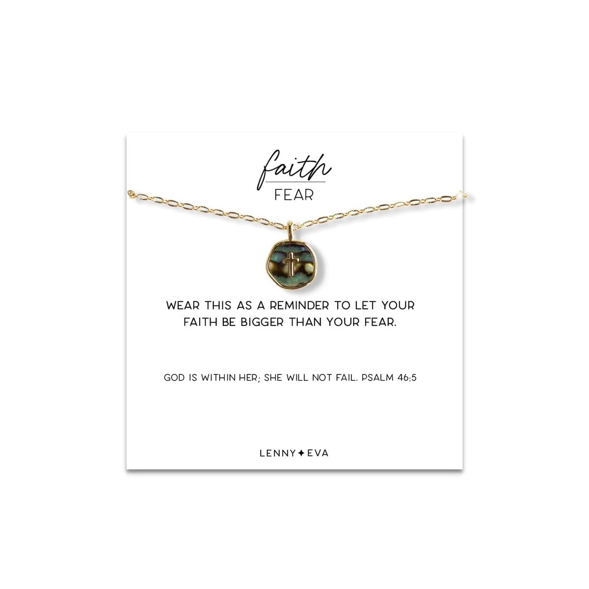 Lenny & Eva Necklace, 20 inches, Abalone Cross