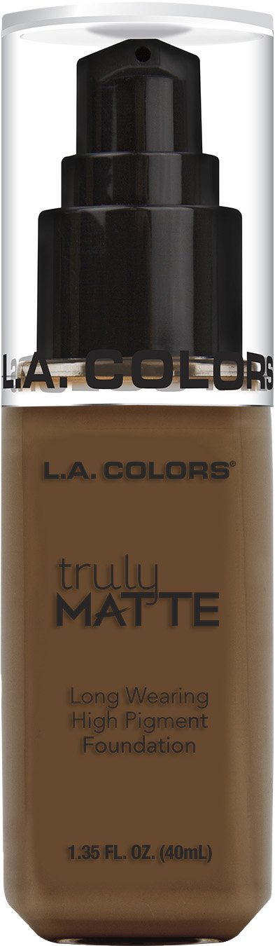 L.A. COLORS Truly MATTE Long Wearing High Pigment Foundation (CLM364 Mahogany), 40 milliliters