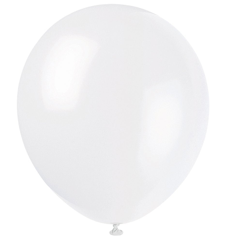 Unique Industries 12" Latex White Balloons, 10ct